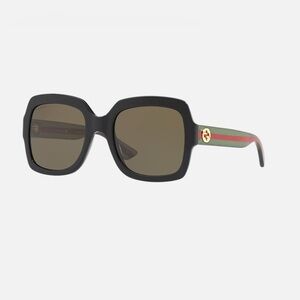 Authentic GUCCI sunglasses GG0036S 002 Black Green Red square